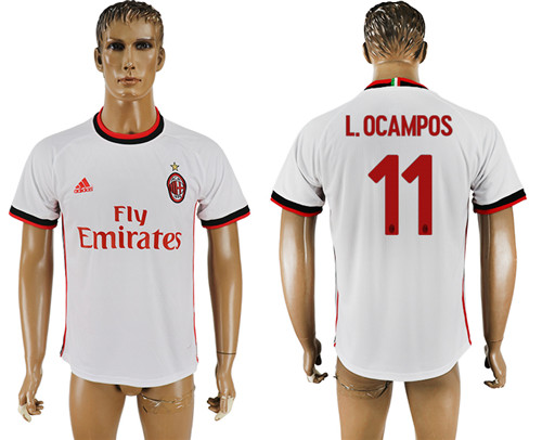 2017 18 AC Milan 11 L.OCAMPOS Away Thailand Soccer Jersey