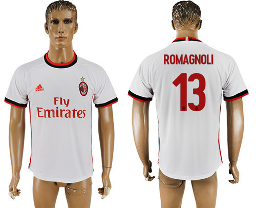 2017 18 AC Milan 13 ROMAGNOLI Away Thailand Soccer Jersey