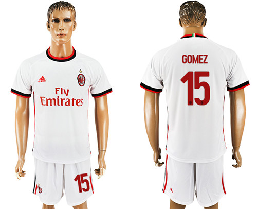 2017 18 AC Milan 15 GOMEZ Away Soccer Jersey