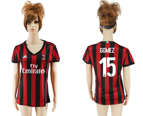 2017 18 AC Milan 15 GOMEZ Home Women Soccer Jersey