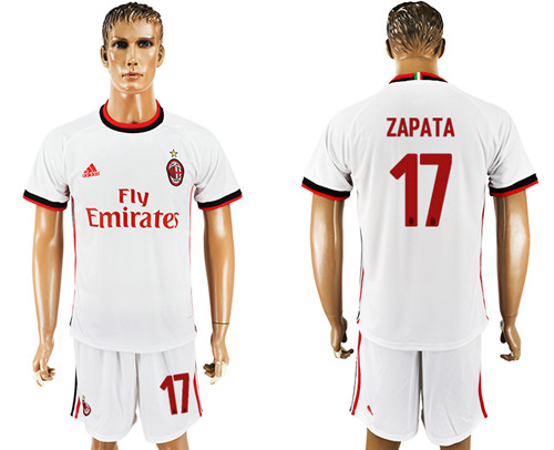 2017 18 AC Milan 17 ZAPATA Away Soccer Jersey