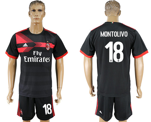 2017 18 AC Milan 18 MONTOLIVO Third Away Soccer Jersey