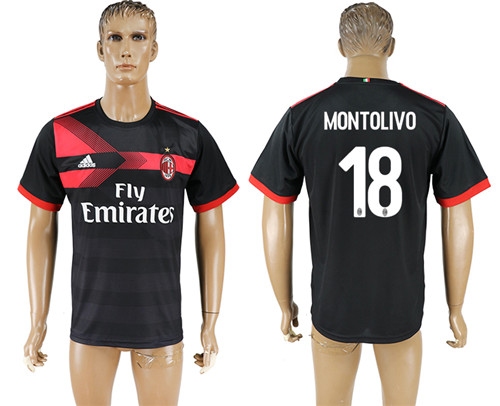 2017 18 AC Milan 18 MONTOLIVO Third Away Thailand Soccer Jersey