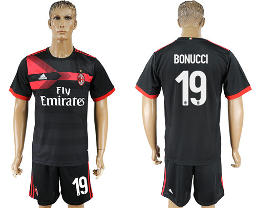 2017 18 AC Milan 19 BONUCCI Third Away Soccer Jersey