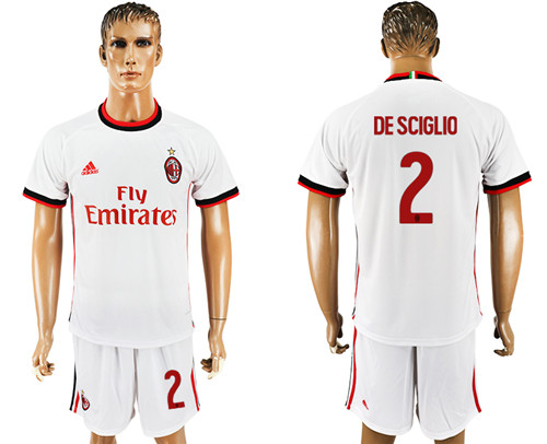 2017 18 AC Milan 2 DE SCIGLIO Away Soccer Jersey