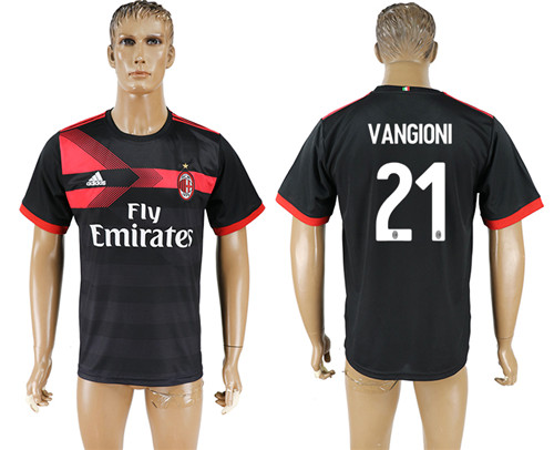 2017 18 AC Milan 21 VANGIONI Third Away Thailand Soccer Jersey