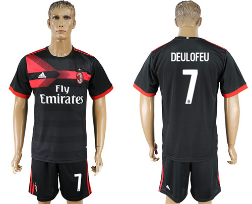 2017 18 AC Milan 7 DEULOFEU Third Away Soccer Jersey