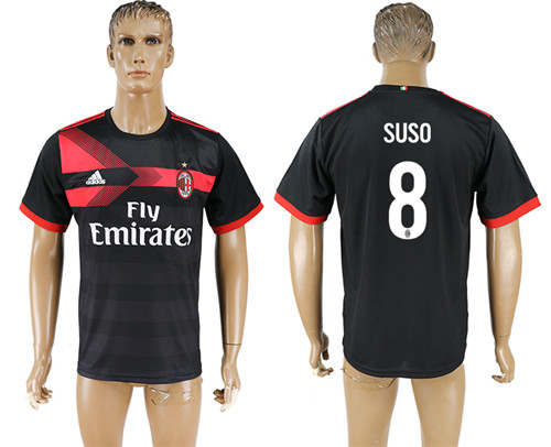 2017 18 AC Milan 8 SUSO Third Away Thailand Soccer Jersey