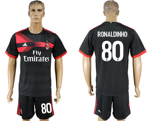 2017 18 AC Milan 80 RONALDINHO Third Away Soccer Jersey