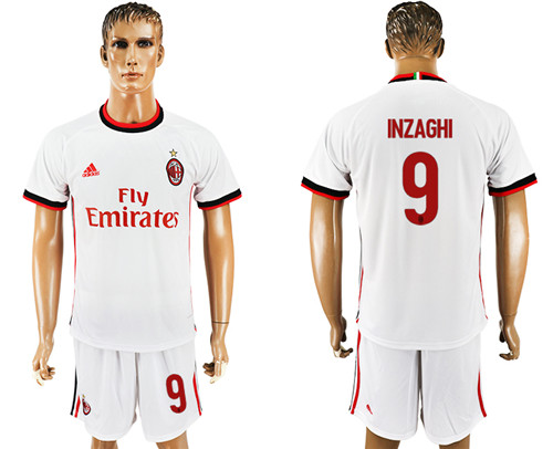 2017 18 AC Milan 9 INZAGHI Away Soccer Jersey