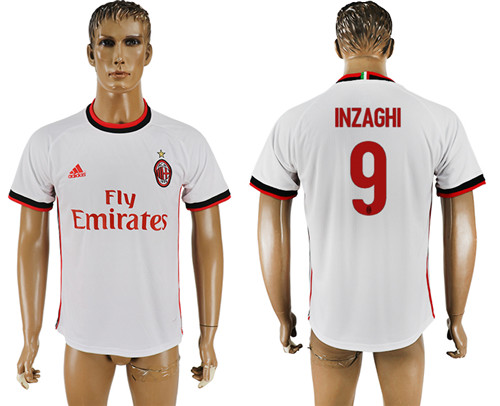 2017 18 AC Milan 9 INZAGHI Away Thailand Soccer Jersey