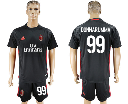 2017 18 AC Milan 99 DONNARUMMA Black Goalkeeper Soccer Jersey