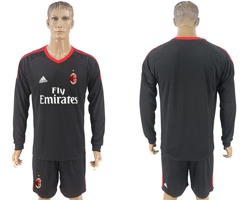 2017 18 AC Milan Black Goalkeeper Long Sleeve Soccer Jersey
