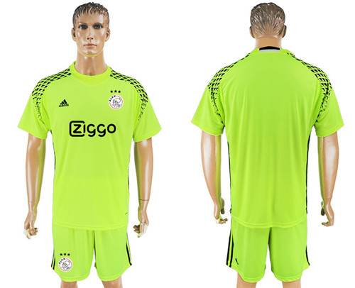 2017 18 AFC Ajax Fluorescent Green Goalkeeper Soccer Jersey