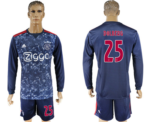 2017 18 Ajax 23 DOLBERG Away Soccer Jersey