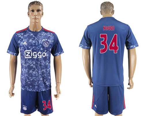 2017 18 Ajax 34 NOURI Away Soccer Jersey