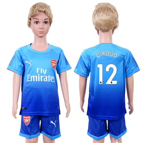 2017 18 Arsenal 12 GIROUD Away Youth Soccer Jersey