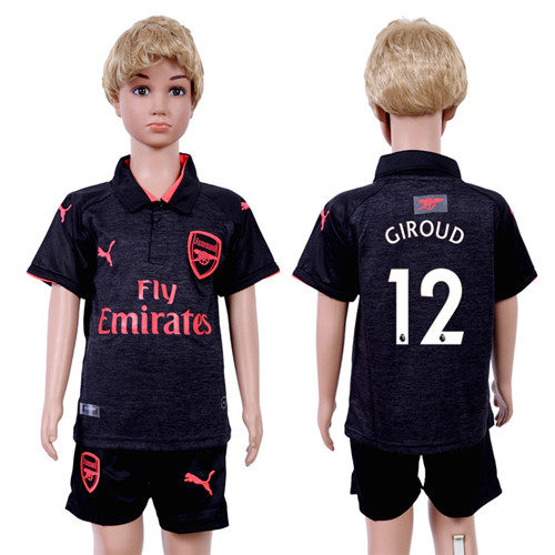 2017 18 Arsenal 12 GIROUD Third Away Youth Soccer Jersey