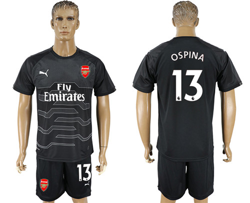 2017 18 Arsenal 13 OSPINA Black Goalkeeper Soccer Jersey