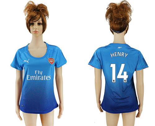 2017 18 Arsenal 14 HENRY Away Women Soccer Jersey