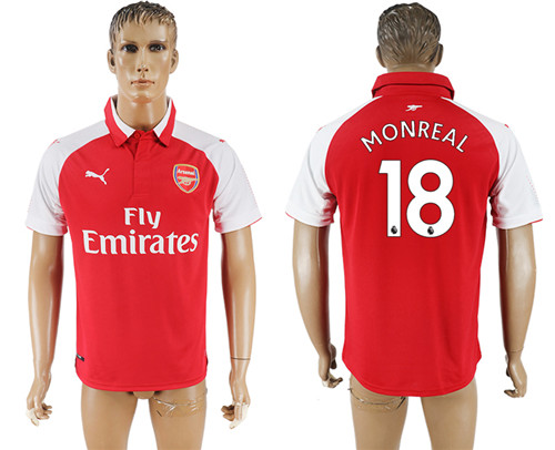 2017 18 Arsenal 18 MONREAL Home Thailand Soccer Jersey