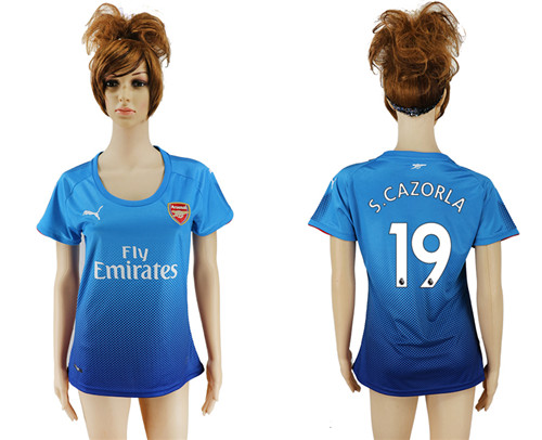 2017 18 Arsenal 19 S. CAZORLA Away Women Soccer Jersey