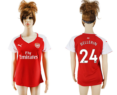 2017 18 Arsenal 24 BELLERIN Home Women Soccer Jersey