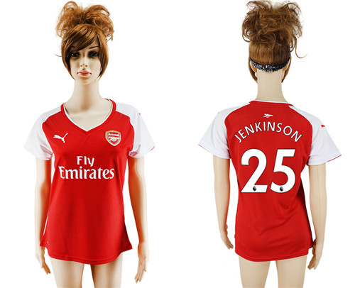 2017 18 Arsenal 25 JENKINSON Home Women Soccer Jersey