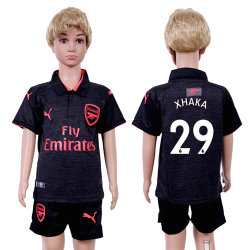 2017 18 Arsenal 29 XHAKA Third Away Youth Soccer Jersey