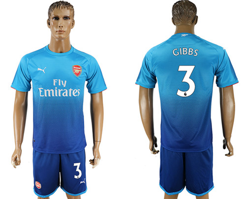 2017 18 Arsenal 3 GIBBS Away Soccer Jersey