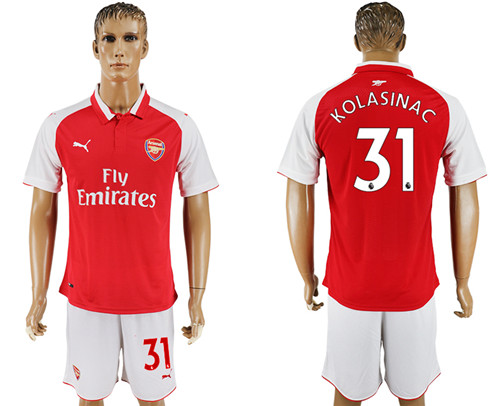 2017 18 Arsenal 31 KOLASINAC Home Soccer Jersey