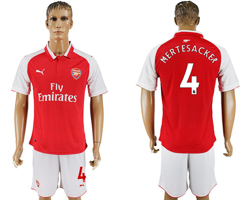 2017 18 Arsenal 4 MERTESACKER Home Soccer Jersey