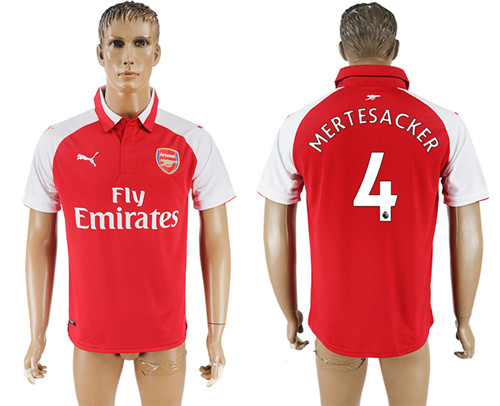 2017 18 Arsenal 4 MERTESACKER Home Thailand Soccer Jersey