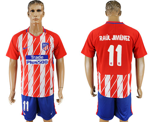 2017 18 Atletico Madrid 11 RAUL JIMENEZ Home Soccer Jersey