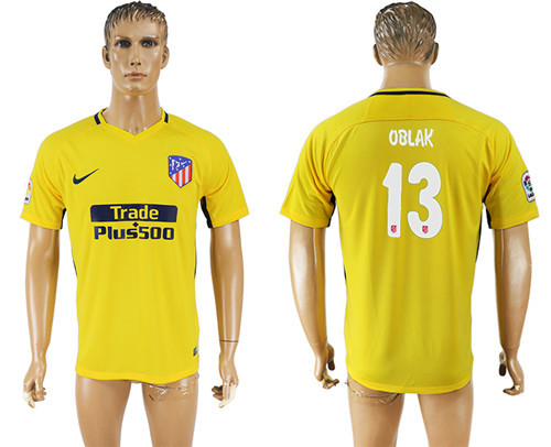 2017 18 Atletico Madrid 13 OBLAK Away Thailand Soccer Jersey