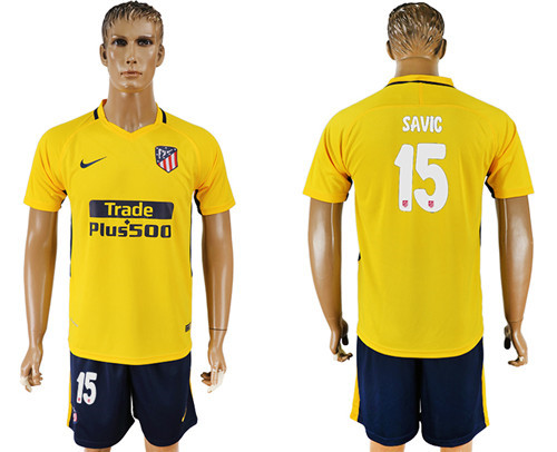 2017 18 Atletico Madrid 15 SAVIC Away Soccer Jersey