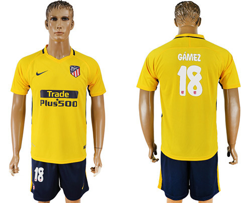 2017 18 Atletico Madrid 18 GAMEZ Away Soccer Jersey