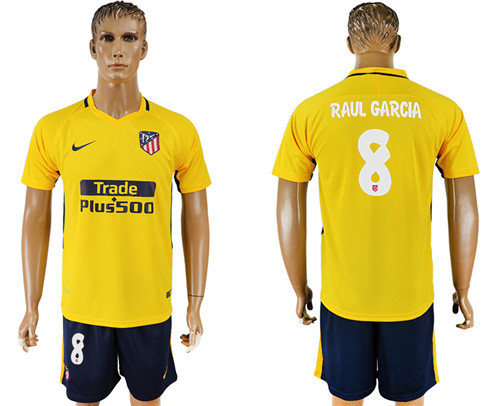 2017 18 Atletico Madrid 8 RAUL GARCIA Away Soccer Jersey