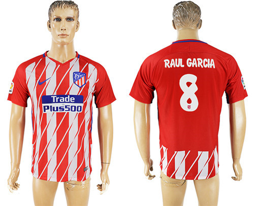 2017 18 Atletico Madrid 8 RAUL GARCIA Home Thailand Soccer Jersey