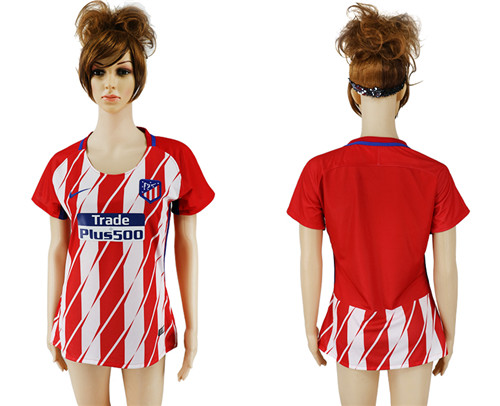 2017 18 Atletico Madrid Women Home Soccer Jersey