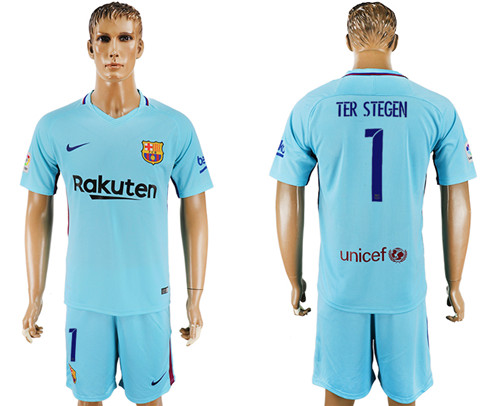 2017 18 Barcelona 1 TER STEGEN Away Soccer Jersey