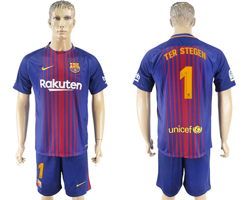 2017 18 Barcelona 1 TER STEGEN Home Soccer Jersey