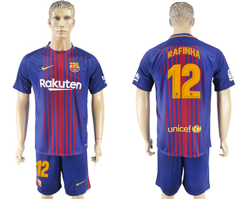 2017 18 Barcelona 12 RAFINHA Home Soccer Jersey