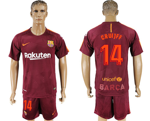 2017 18 Barcelona 14 CRUIJFF Away Soccer Jersey