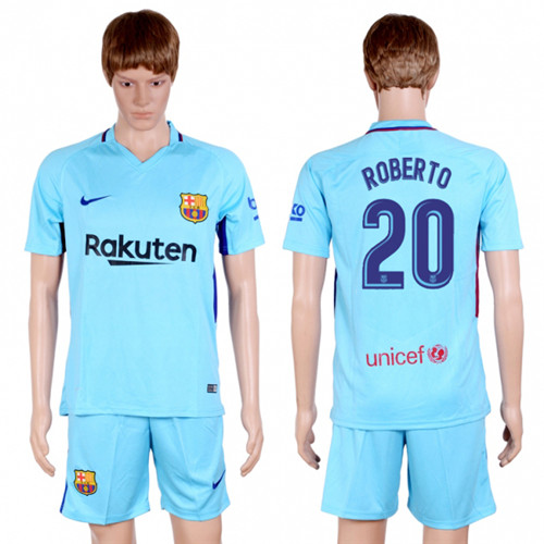 2017 18 Barcelona 20 ROBERTO Away Soccer Jersey