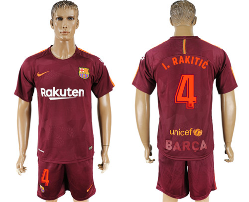 2017 18 Barcelona 4 I. RAKITIC Away Soccer Jersey