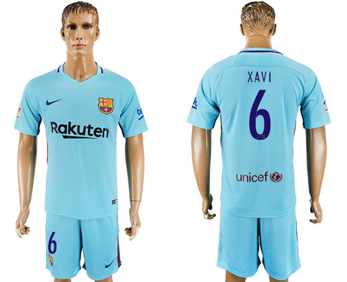 2017 18 Barcelona 6 XAVI Away Soccer Jersey