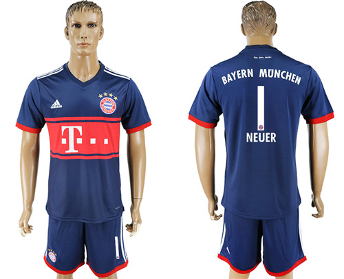 2017 18 Bayern Munich 1 NEUER Away Soccer Jersey