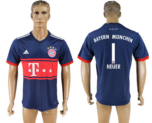 2017 18 Bayern Munich 1 NEUER Away Thailand Soccer Jersey