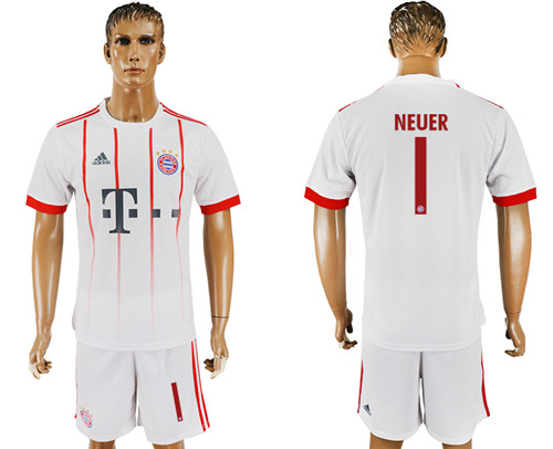 2017 18 Bayern Munich 1 NEUER UEFA Champions League Away Soccer Jersey